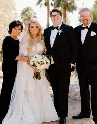 Tricia Lucus with her husband Toby Keith, son and daughter-in-law.